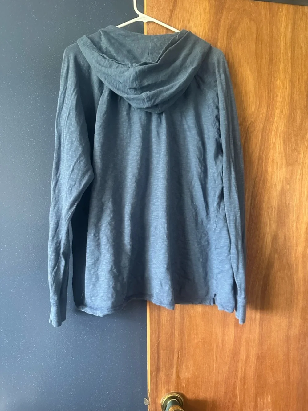 Wrangler Slate Blue Hooded Henley Pullover - Picture 3 of 3